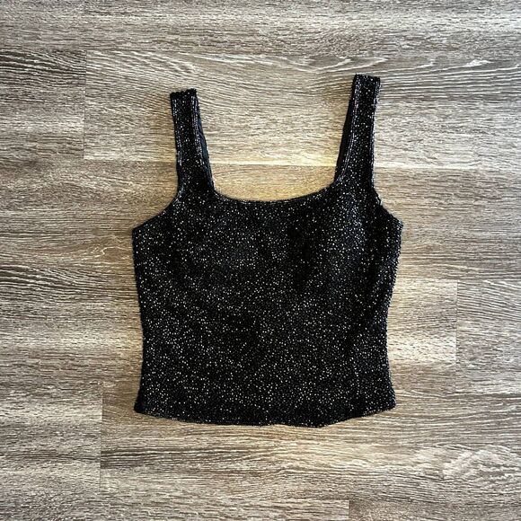 Vintage Cache Beaded 100% Silk Tank Top XS 90s Evening Party Top Embellished Y2K - Picture 15 of 15